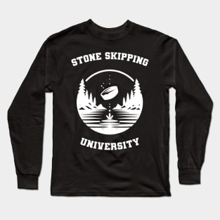 Stone Skipping University Stone Skipping Skimming Long Sleeve T-Shirt